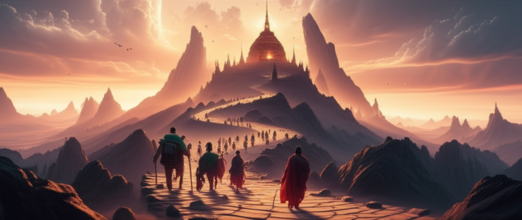 Pilgrims performing rituals